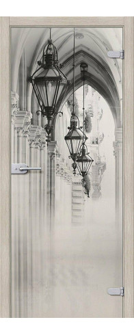 Межкомнатная дверь Аркада Люкс, цвет: Белое Сатинато Размер полотна в мм: 200*60 левое Стекло: Белое сатинато.