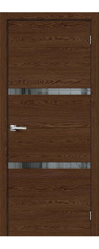 Межкомнатная дверь Браво-2.55, цвет: Brown Skyline Размер полотна в мм: 200*60 Стекло: Mirox Grey