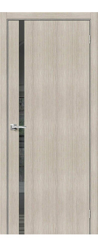 Межкомнатная дверь Браво-1.55, цвет: Cappuccino Veralinga Размер полотна в мм: 200*70 Стекло: Mirox Grey