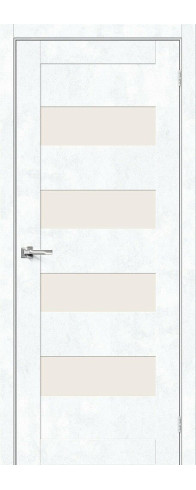 Межкомнатная дверь Браво-23, цвет: Snow Art Размер полотна в мм: 200*60 Стекло: Magic Fog