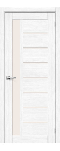 Межкомнатная дверь Браво-27, цвет: Snow Melinga Размер полотна в мм: 200*60 Стекло: Magic Fog