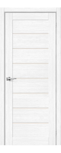 Межкомнатная дверь Браво-22, цвет: Snow Melinga Размер полотна в мм: 200*60 Стекло: Magic Fog