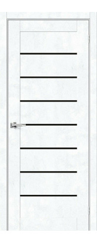 Межкомнатная дверь Браво-22, цвет: Snow Art Размер полотна в мм: 200*60 Стекло: Black Star