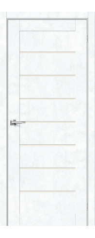 Межкомнатная дверь Браво-22, цвет: Snow Art Размер полотна в мм: 200*60 Стекло: Magic Fog