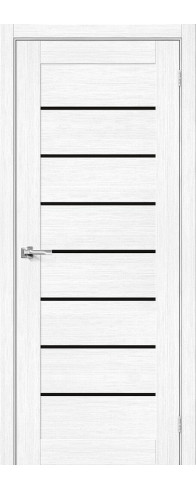 Межкомнатная дверь Браво-22, цвет: Snow Melinga Размер полотна в мм: 200*60 Стекло: Black Star