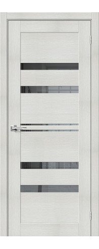 Межкомнатная дверь Браво-30, цвет: Bianco Veralinga Размер полотна в мм: 200*60 Стекло: Mirox Grey