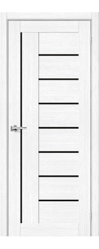 Межкомнатная дверь Браво-29, цвет: Snow Melinga Размер полотна в мм: 200*60 Стекло: Black Star