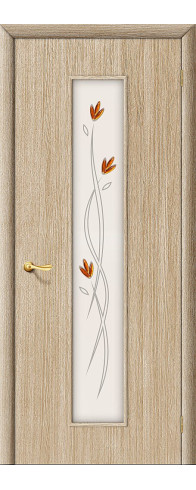 Межкомнатная дверь 22Х, цвет: Л-21 (БелДуб) Размер полотна в мм: 200*60 Стекло: Фьюзинг