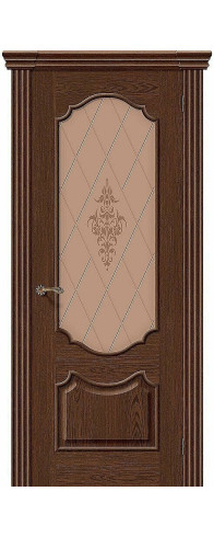 Межкомнатная дверь Париж, цвет: Т-32 (Виски) Размер полотна в мм: 200*70 Стекло: Худ.