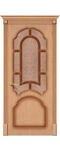 Межкомнатная дверь Соната, цвет: Ф-01 (Дуб) Размер полотна в мм: 200*60 Стекло: Риф.