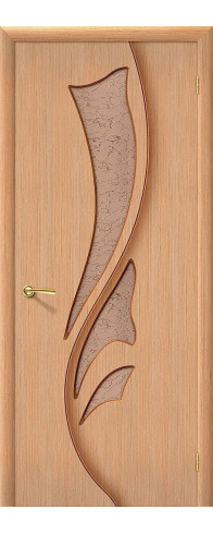 Межкомнатная дверь Эксклюзив, цвет: Ф-01 (Дуб) Размер полотна в мм: 200*60 Стекло: Риф.