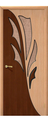 Межкомнатная дверь Дуэт, цвет: Ф-01 (Дуб) Размер полотна в мм: 200*70 Стекло: Риф.