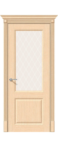 Межкомнатная дверь Статус-13, цвет: Ф-22 (БелДуб) Размер полотна в мм: 200*60 Стекло: White Сrystal