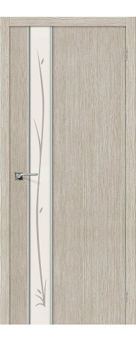 Межкомнатная дверь Глейс-1 Twig, цвет: 3D Cappuccino Размер полотна в мм: 200*60 Стекло: Twig