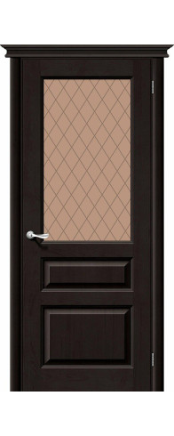 Межкомнатная дверь М5, цвет: Т-06 (Темный Лак) Размер полотна в мм: 200*60 Стекло: Кристалл