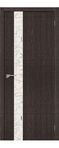 Межкомнатная дверь Порта-51 SA, цвет: Wenge Crosscut Размер полотна в мм: 200*90 Стекло: Silver Art