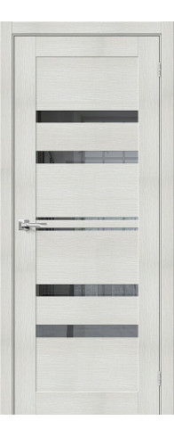 Межкомнатная дверь Порта-30, цвет: Bianco Veralinga Размер полотна в мм: 200*90 Стекло: Mirox Grey