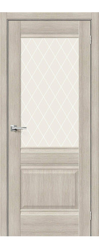 Межкомнатная дверь Прима-3, цвет: Cappuccino Размер полотна в мм: 200*90 Стекло: White Сrystal