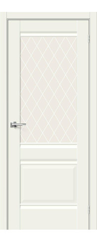 Межкомнатная дверь Прима-3, цвет: White Mix Размер полотна в мм: 200*60 Стекло: White Сrystal