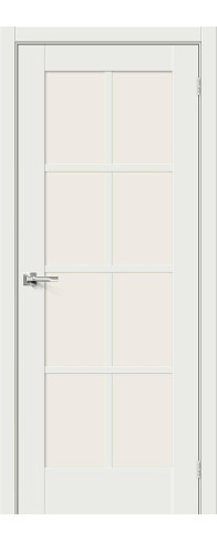 Межкомнатная дверь Прима-11.1, цвет: White Matt Размер полотна в мм: 200*60 Стекло: Magic Fog
