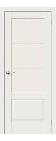 Межкомнатная дверь Прима-13.0.1, цвет: White Matt Размер полотна в мм: 200*60 Стекло: Magic Fog
