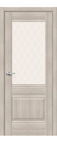 Межкомнатная дверь Прима-3, цвет: Cappuccino Melinga Размер полотна в мм: 200*60 Стекло: White Сrystal