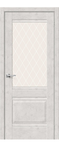 Межкомнатная дверь Прима-3, цвет: Look Art Размер полотна в мм: 200*60 Стекло: White Сrystal