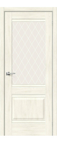 Межкомнатная дверь Прима-3, цвет: Nordic Oak Размер полотна в мм: 200*60 Стекло: White Сrystal
