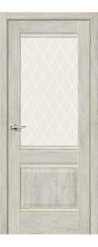 Межкомнатная дверь Прима-3, цвет: Chalet Provence Размер полотна в мм: 200*60 Стекло: White Сrystal