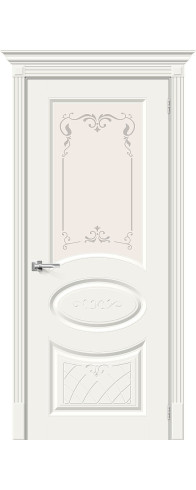 Межкомнатная дверь Скинни-21 Аrt, цвет: Whitey Размер полотна в мм: 200*60 Стекло: Худ.