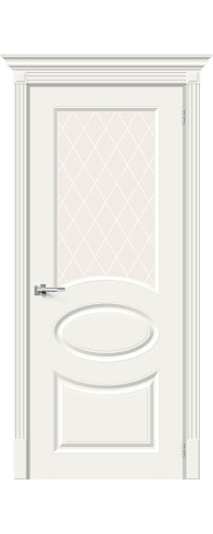 Межкомнатная дверь Скинни-21, цвет: Whitey Размер полотна в мм: 200*60 Стекло: White Сrystal