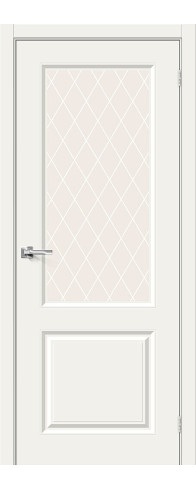 Межкомнатная дверь Скинни-13, цвет: Whitey Размер полотна в мм: 200*60 Стекло: White Сrystal