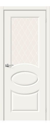 Межкомнатная дверь Скинни-21, цвет: Whitey Размер полотна в мм: 200*60 Стекло: White Сrystal