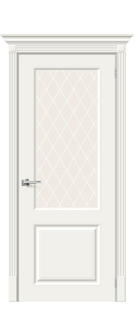 Межкомнатная дверь Скинни-13, цвет: Whitey Размер полотна в мм: 200*60 Стекло: White Сrystal