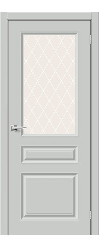 Межкомнатная дверь Скинни-15.1, цвет: Grace Размер полотна в мм: 200*60 Стекло: White Сrystal