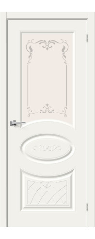 Межкомнатная дверь Скинни-21 Аrt, цвет: Whitey Размер полотна в мм: 200*60 Стекло: Худ.