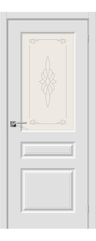 Межкомнатная дверь Скинни-15, цвет: П-23 (Белый) Размер полотна в мм: 200*60 Стекло: Худ.