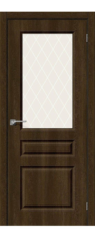 Межкомнатная дверь Скинни-15, цвет: Dark Barnwood Размер полотна в мм: 200*60 Стекло: White Сrystal