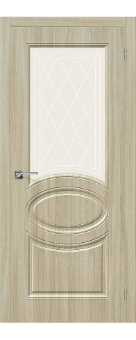 Межкомнатная дверь Скинни-21, цвет: П-34 (Шимо Светлый) Размер полотна в мм: 200*60 Стекло: Худ.