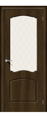 Межкомнатная дверь Альфа-2, цвет: Dark Barnwood Размер полотна в мм: 200*60 Стекло: White Сrystal