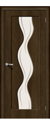 Межкомнатная дверь Вираж-2, цвет: Dark Barnwood Размер полотна в мм: 200*60 Стекло: Art Glass