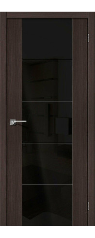 Межкомнатная дверь V4 BS, цвет: Wenge Veralinga Размер полотна в мм: 200*60 Стекло: Black Star