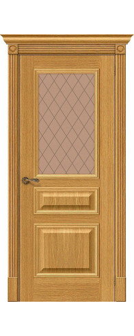 Межкомнатная дверь Вуд Классик-15.1, цвет: Natur Oak Размер полотна в мм: 200*60 Стекло: Bronze Сrystal