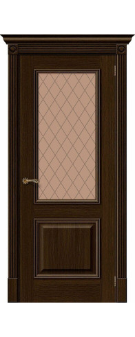 Межкомнатная дверь Вуд Классик-13, цвет: Golden Oak Размер полотна в мм: 200*60 Стекло: Bronze Сrystal