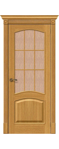 Межкомнатная дверь Вуд Классик-33, цвет: Natur Oak Размер полотна в мм: 200*60 Стекло: Bronze Gloria