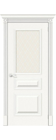 Межкомнатная дверь Вуд Классик-15.1, цвет: Whitey Размер полотна в мм: 200*70 Стекло: White Сrystal