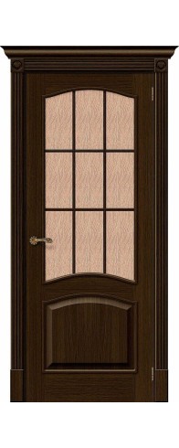 Межкомнатная дверь Вуд Классик-33, цвет: Golden Oak Размер полотна в мм: 200*70 Стекло: Bronze Gloria