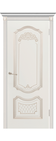 Гранада (эмаль Белая + патина «Белое золото») глухая