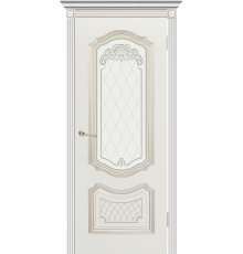 Гранада (эмаль Белая + патина «Белое золото») со стеклом