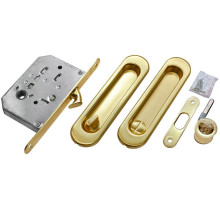 Комплект: ручки-купе + защелка + торцевой зацеп (Золото)